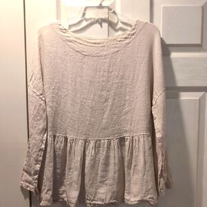 Vanessa Zani Cream Linen Top